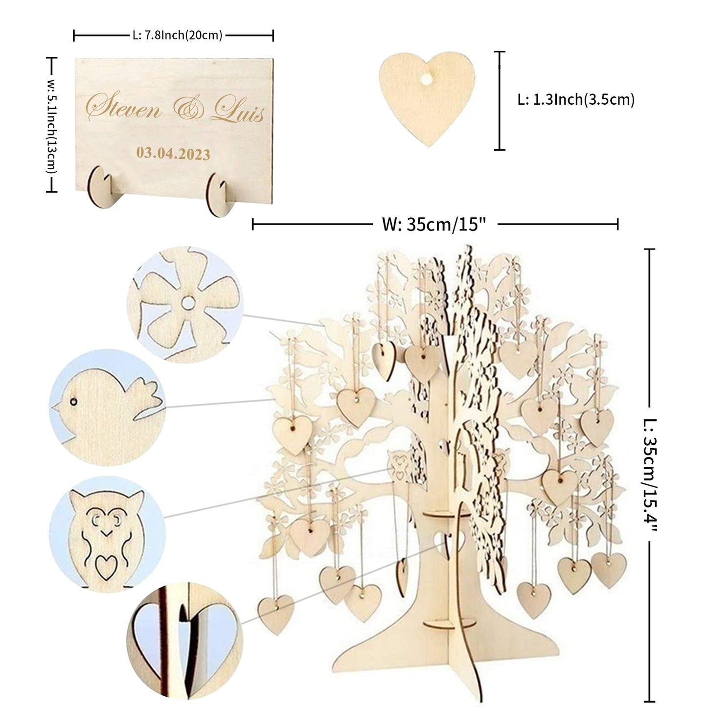Personalized Wedding Guest Book Alternative, Custom Rustic Guest Registry