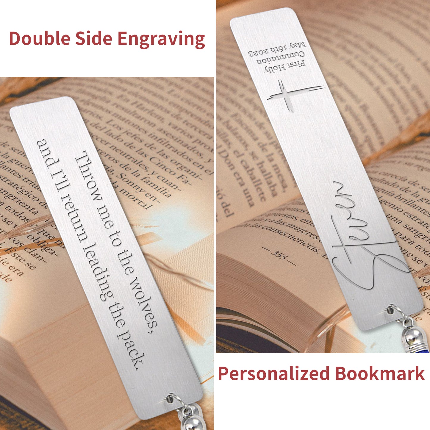 Personalized First Communion Bookmark Gift, Customized Bookmarks