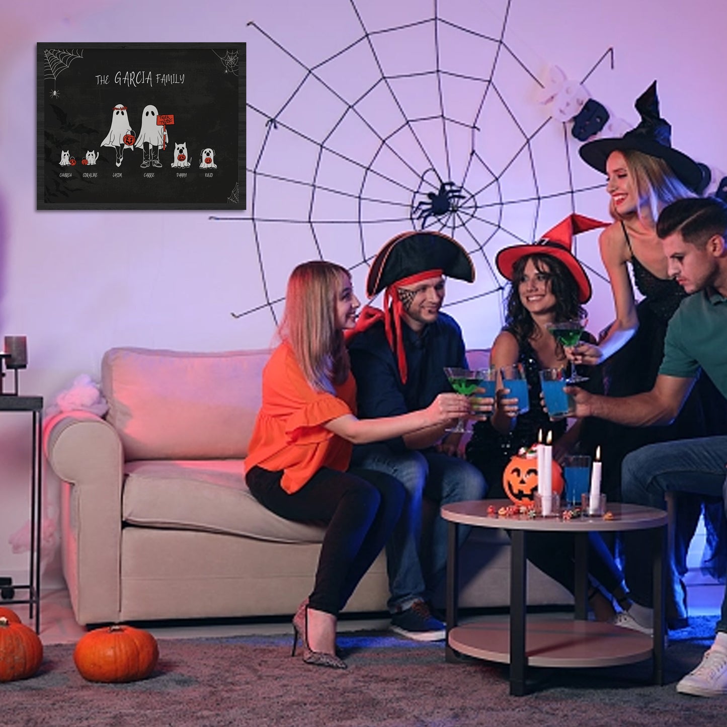 Personalized Halloween Sign, Custom Halloween Family Sign