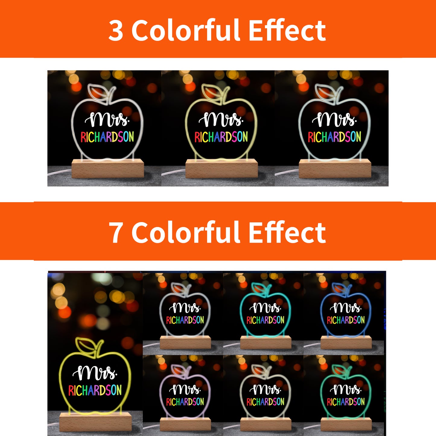 Personalized Teacher Acrylic Night Light