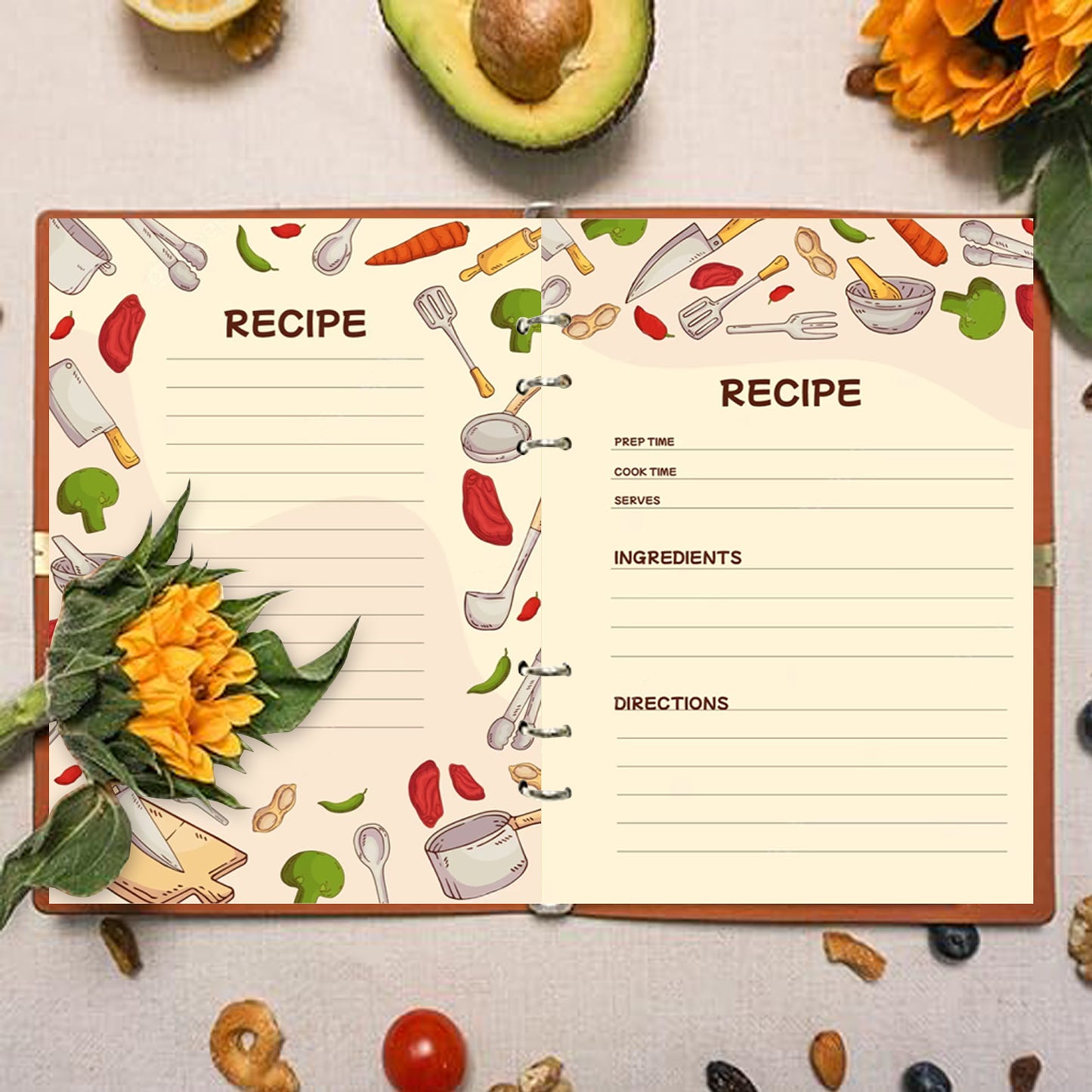 Personalized Color Printed Recipe Book
