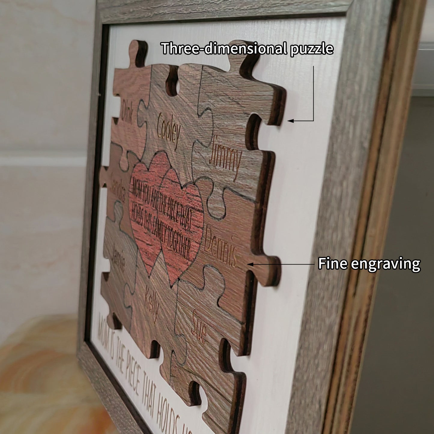Personalized Heart Puzzle Wall Decoration