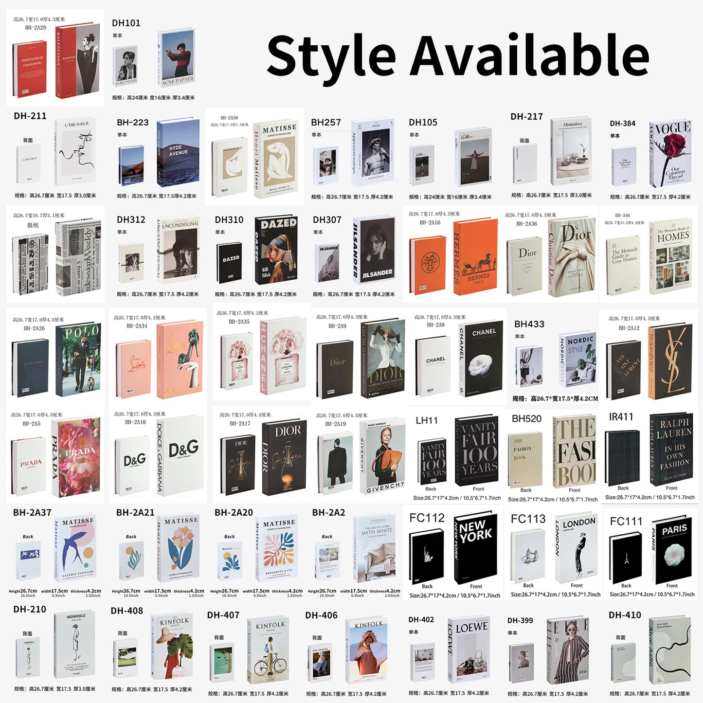 Modern Decorative Books Set, Foldable Faux Books for Display