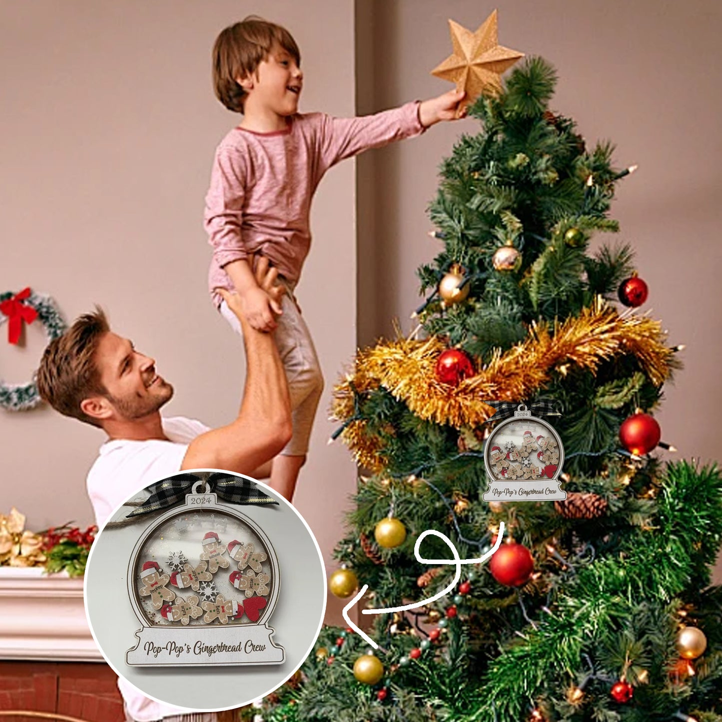 Personalized Gingerbread Family Xmas Ornament