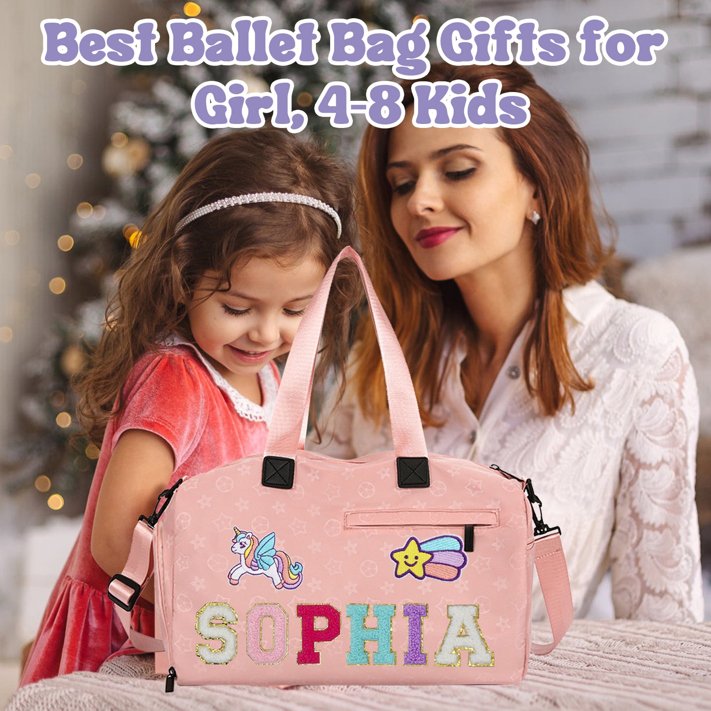 Large Capacity Dance Bag with Chenille Letter