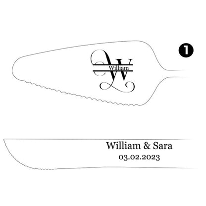 Personalized Cake Server Set, Engraved Cake Knife and Server