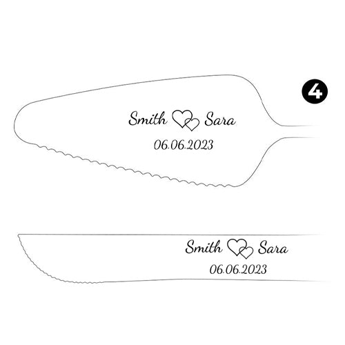 Personalized Cake Server Set, Engraved Cake Knife and Server