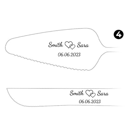 Personalized Cake Server Set, Engraved Cake Knife and Server