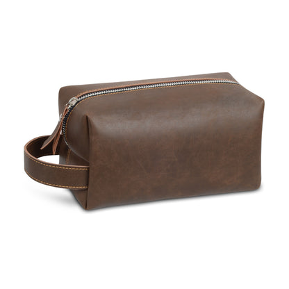 Personalized Men's Leather Toiletry Bag