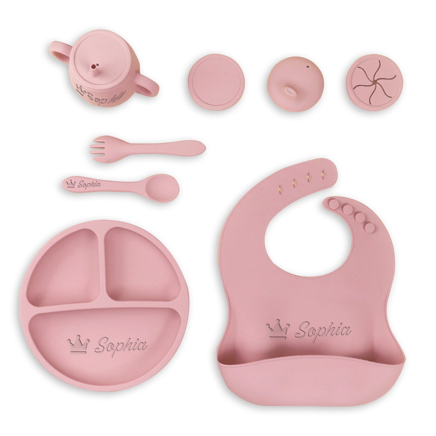 Personalized Silicone Baby Feeding Set