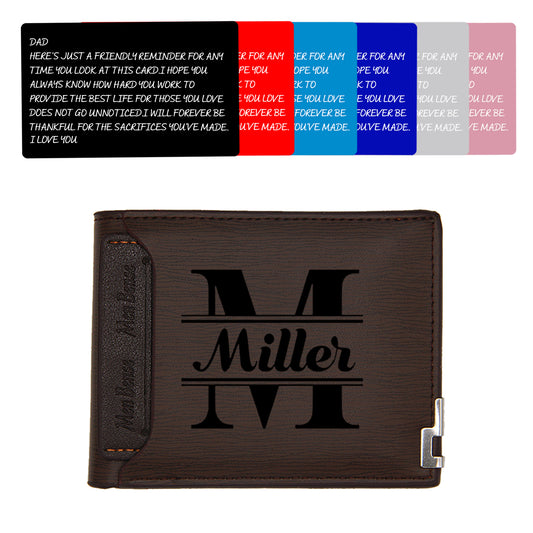 Personalized Mens Wallet, Customized Monogram Wallet for Men, Custom PU Leather Wallet