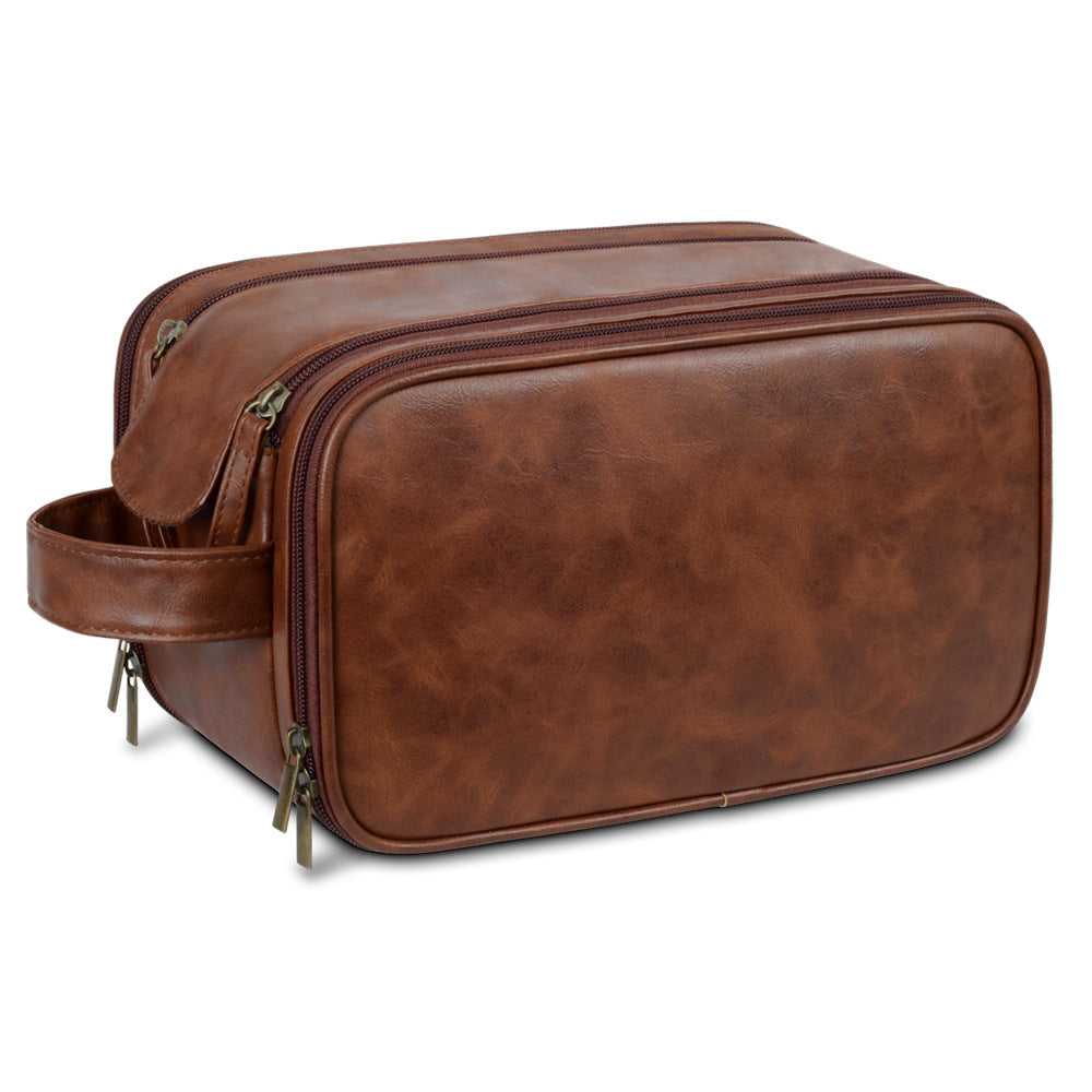 Personalized Men's Leather Toiletry Bag | Customized Dopp Kit for Men