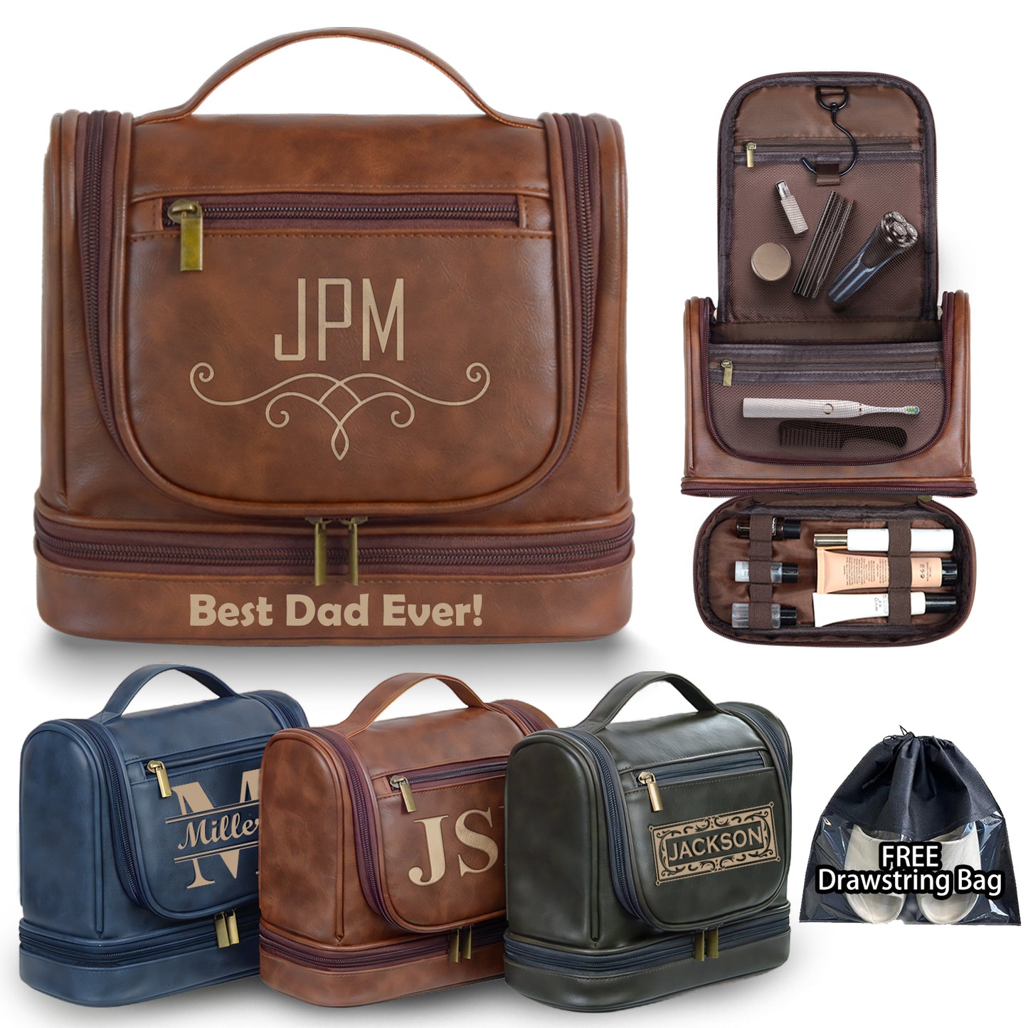 Personalized Hanging Toiletry Bag for Men