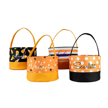 Personalized Halloween Trick or Treat Bag, Monogram Halloween Bucket