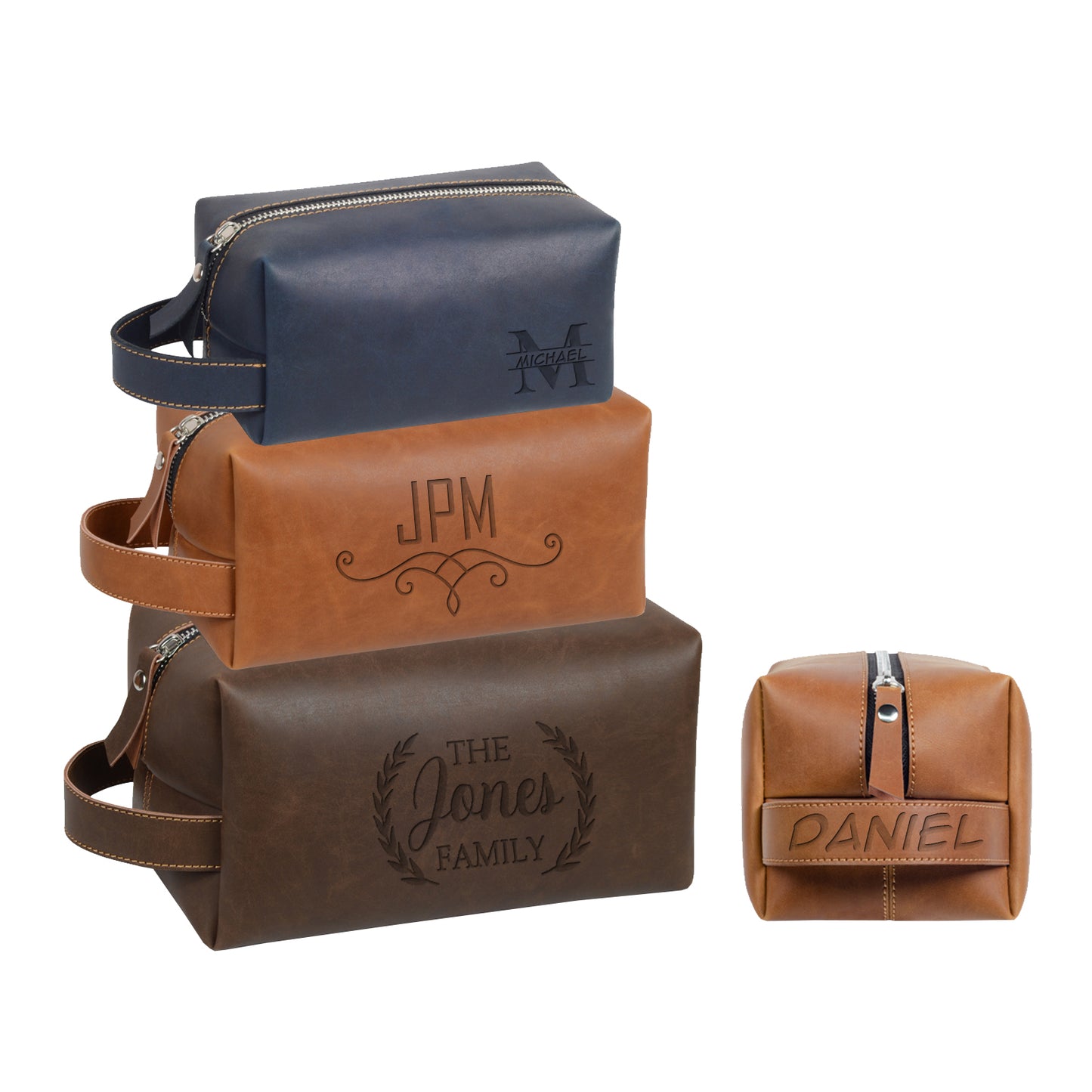 Personalized Men's Leather Toiletry Bag