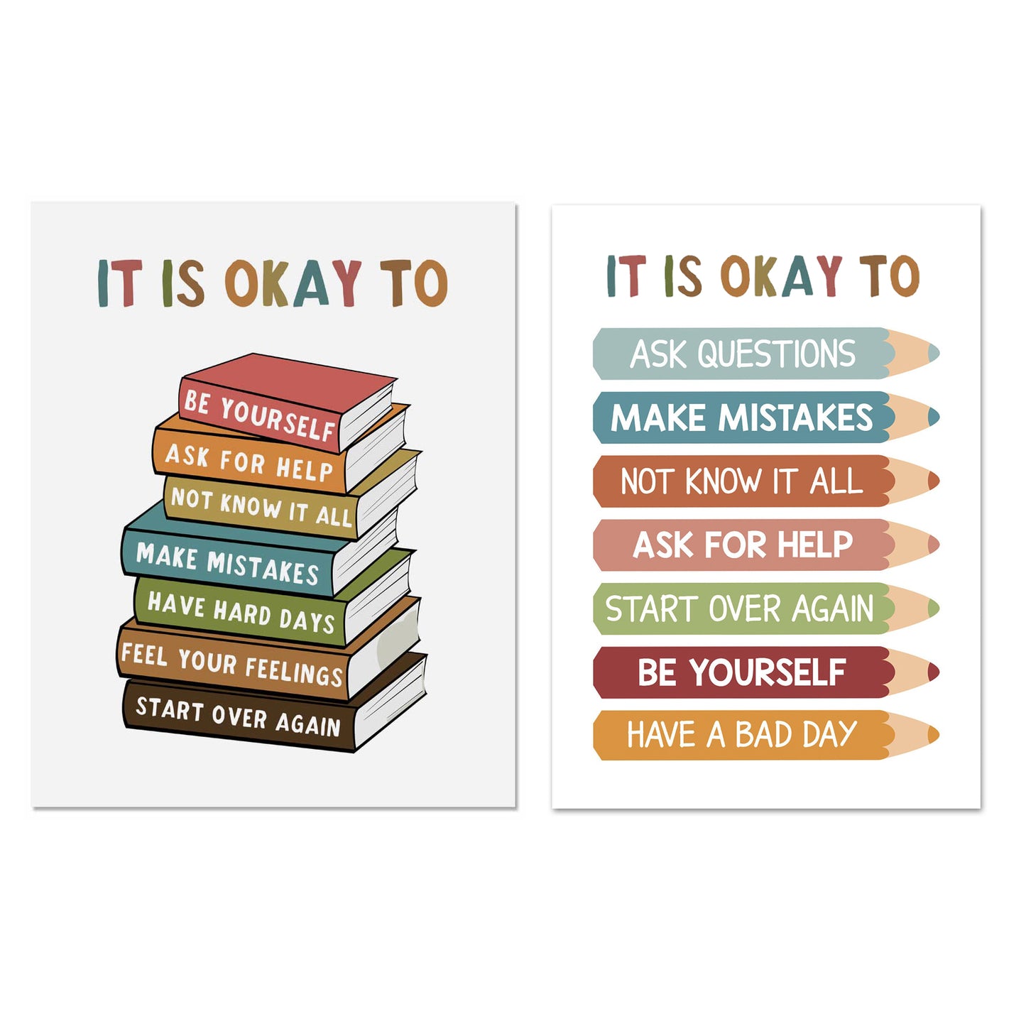 Personalized Classroom Decoration Posters, It Is Okay To Feel Canvas Wall Art