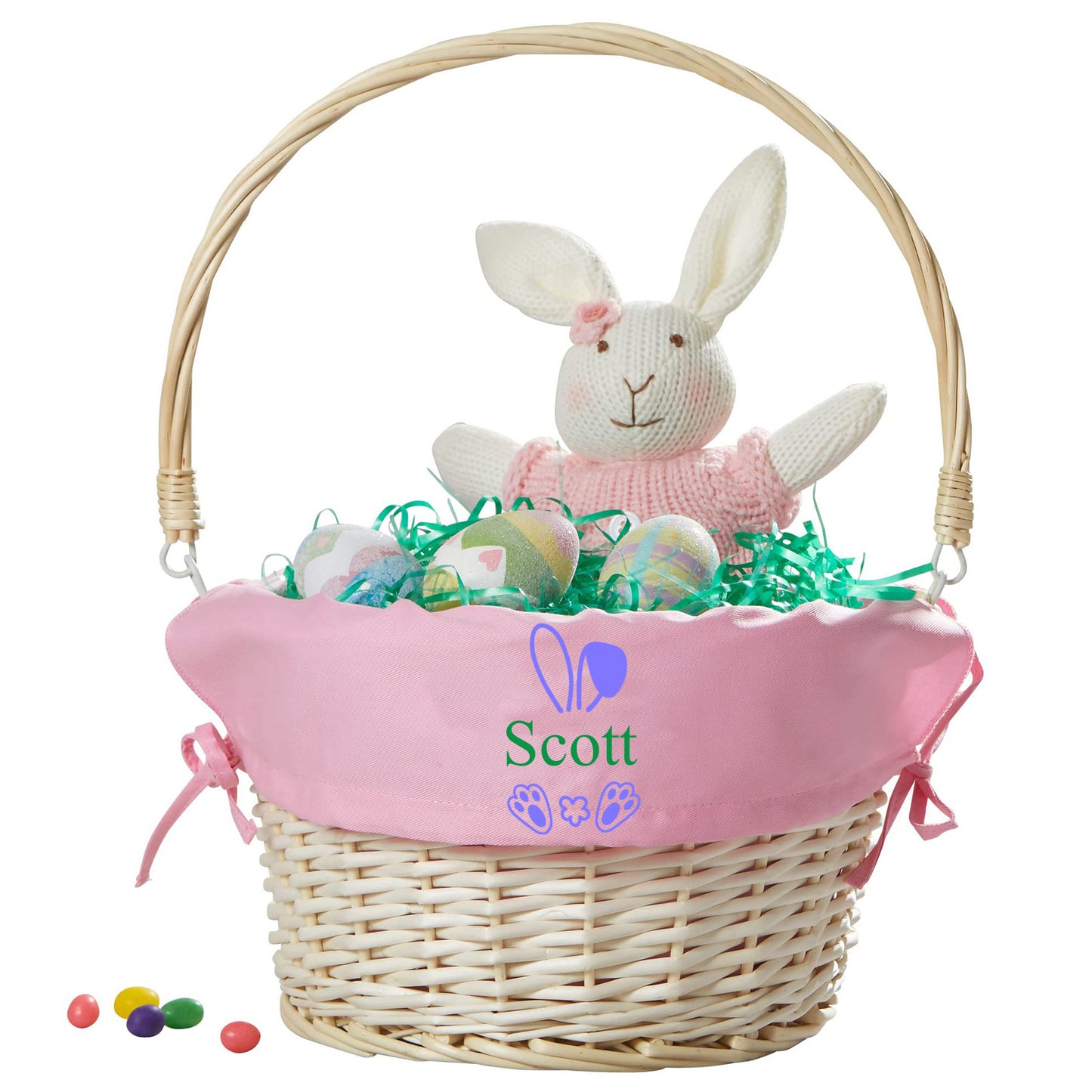 Personalized Easter handmade woven basket