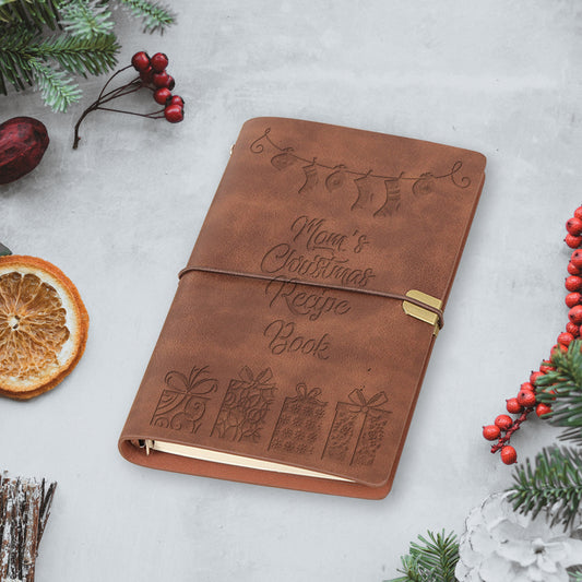 Personalized Leather Recipe Binder, Hand Engraved Name Journal Notebook,