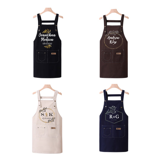 Personalized Aprons for Couples, Wedding Aprons, Husband And Wife Aprons