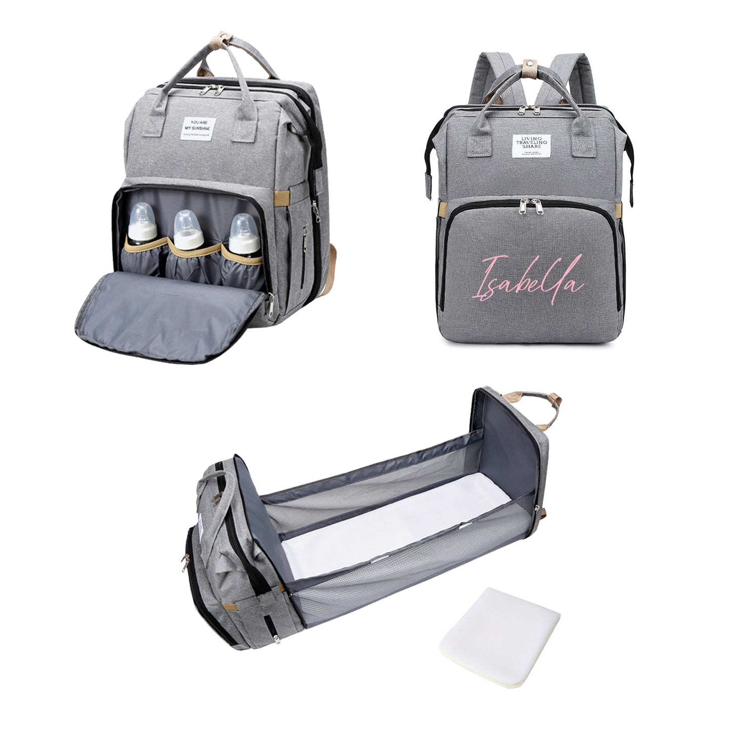 Personalized 3 in 1 Diaper Bag Backpack