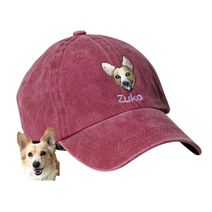 Custom Embroidered Pet Hat Using Pet Photo Personalized Dog Hat