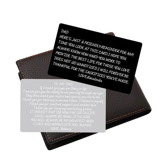 Personalized Wallet Card, Wallet Card for Dad, Father's Day Gift from Son or Daughter