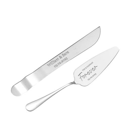 Personalized Cake Server Set, Engraved Cake Knife and Server