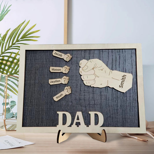 Personalized Dad Fists Wood Sign&nbsp