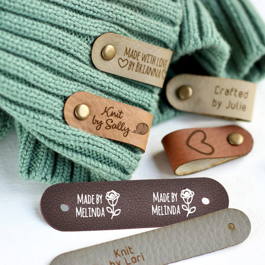 10Pcs Personalized PU Leather Tags