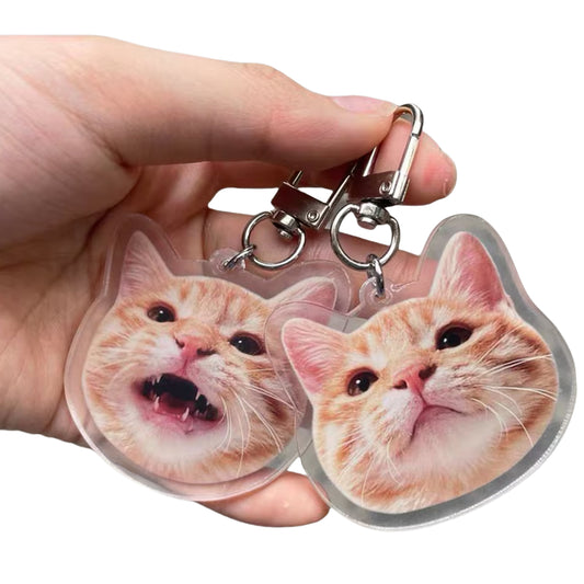 2 Pcs Personalized Pet Photo Keychain