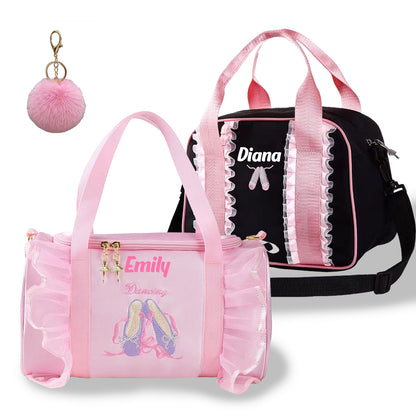 Personalized Girls Dance Ballet Bag, Custom Dance Bag, Large Capacity Fashion Tote Bag