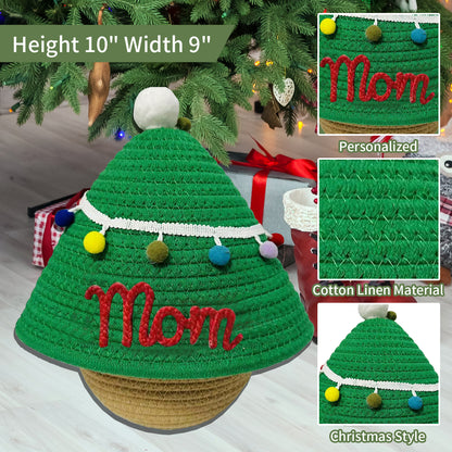 Personalized Christmas Woven Basket