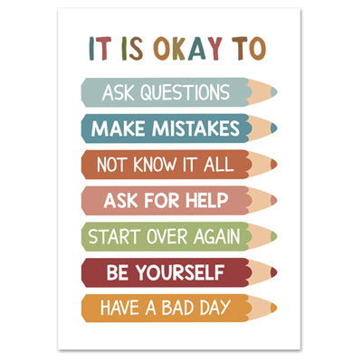 Personalized Classroom Decoration Posters, It Is Okay To Feel Canvas Wall Art