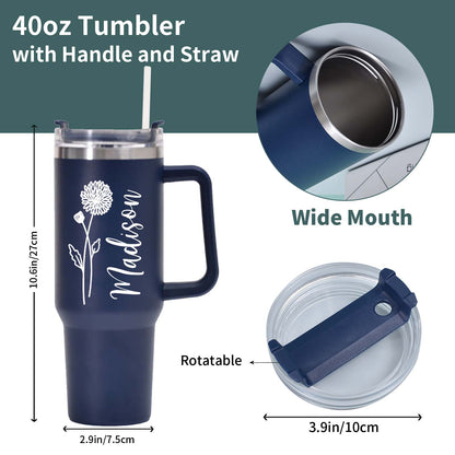 Personalized 40 Oz Tumbler with Handle, 3 Designs