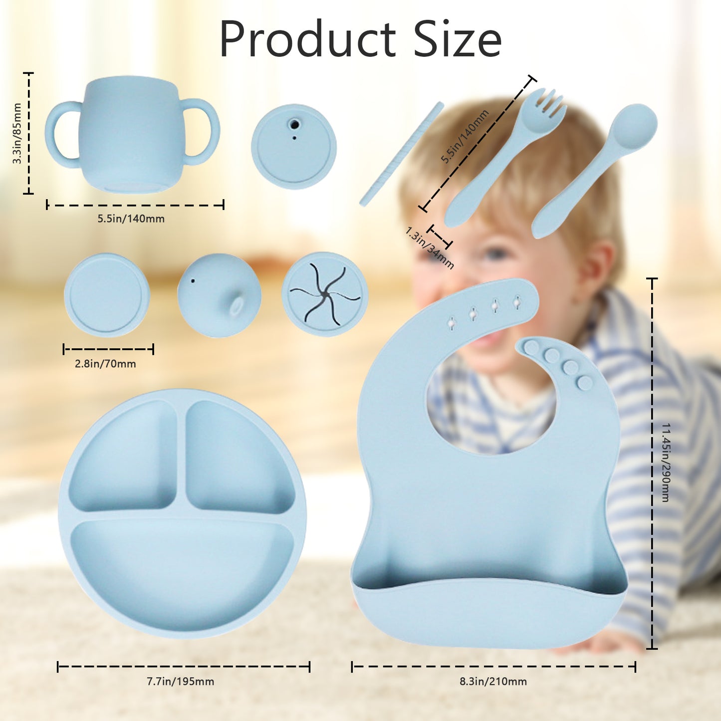 Personalized Silicone Baby Feeding Set