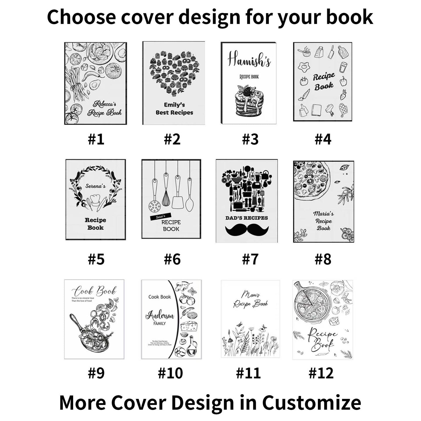 Personalized Leather Recipe Book Binder, Handmade Engraving Name Journal Notebook