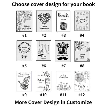 Personalized Leather Recipe Book Binder, Handmade Engraving Name Journal Notebook