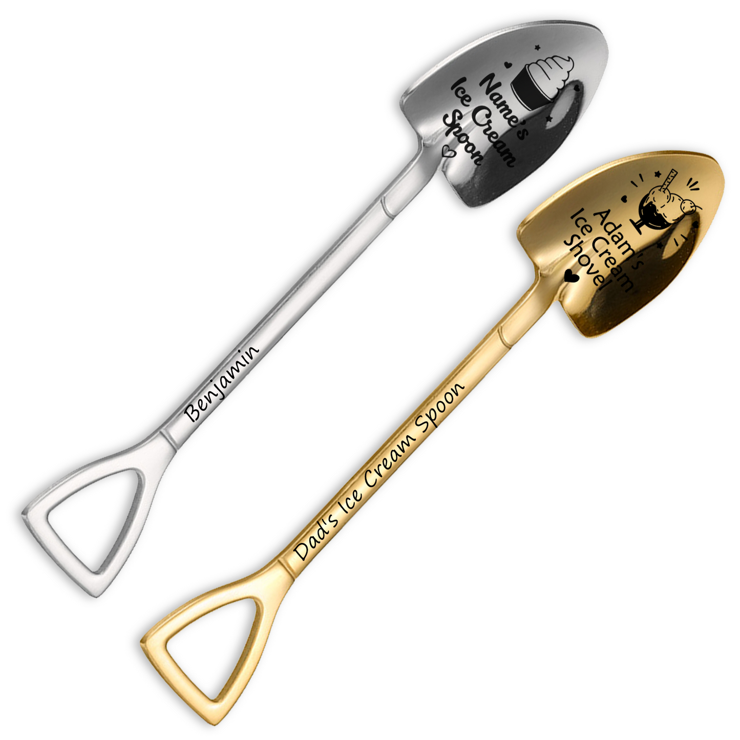 Personalized Stainless Steel Spoon Shovel丨Custom Men Ice Cream Spoon