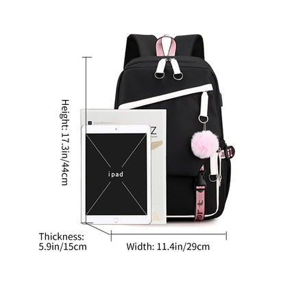 Personalized Backpack with USB Charge Port for Teenage Girls & Boys