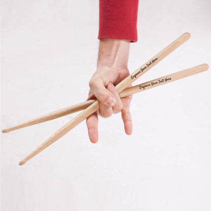 Personalized Wooden Drumsticks with Leather Case