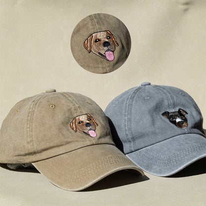 Custom Embroidered Pet Hat Using Pet Photo Personalized Dog Hat