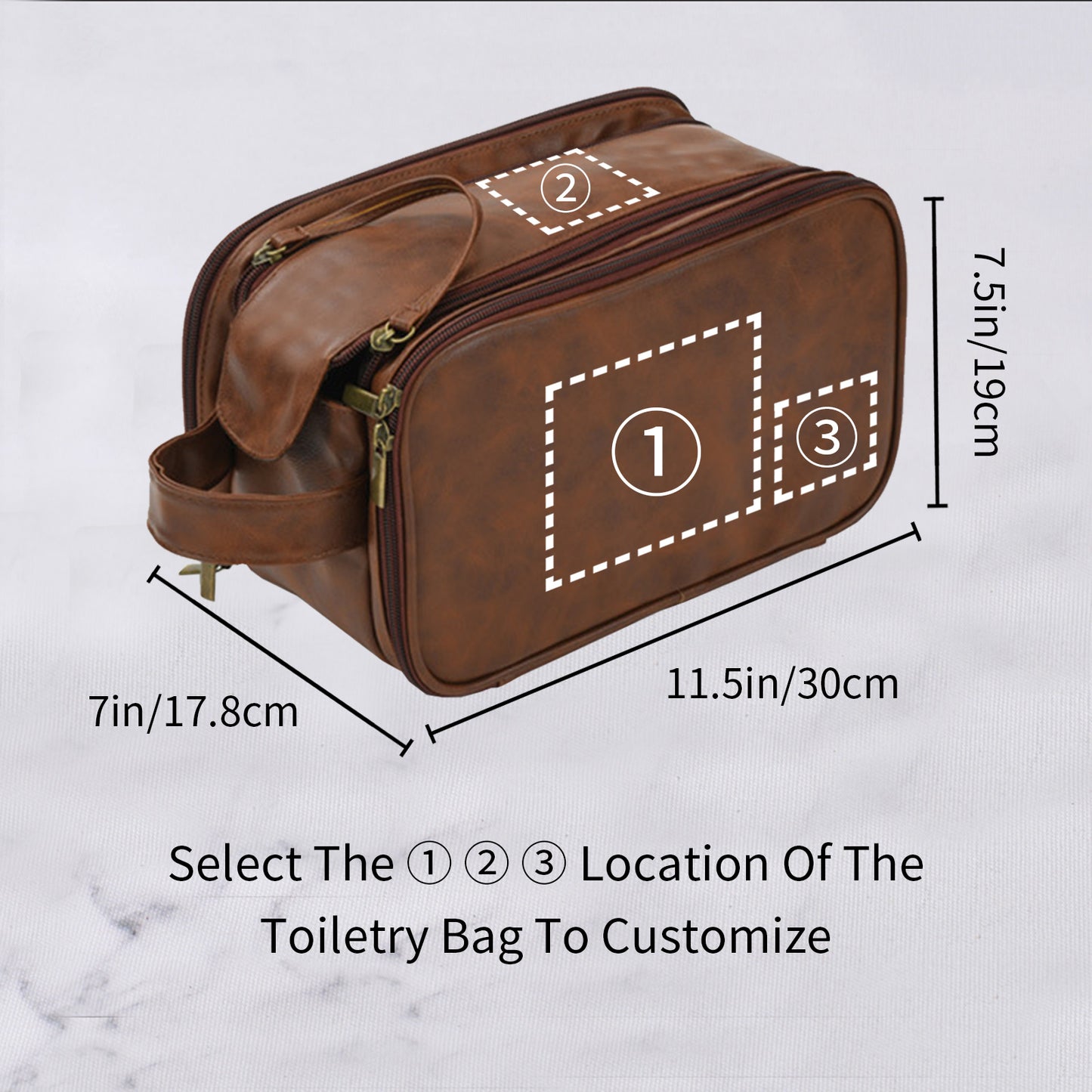 Personalized Men's Leather Toiletry Bag | Customized Dopp Kit for Men