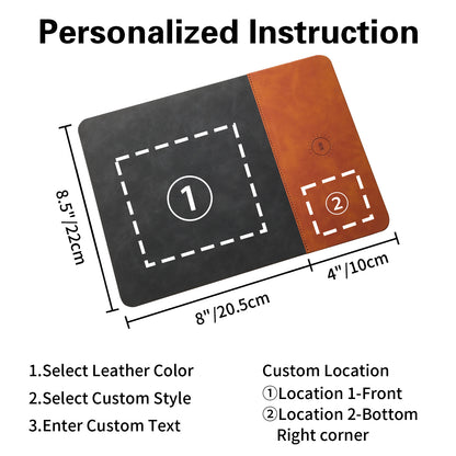Personalized Leather 2 in 1 Mouse Pad