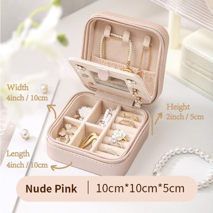 Personalized Portable Jewelry Box With Mirror,Suitable Gifts for Travelers And Colleagues.Birthday Gift