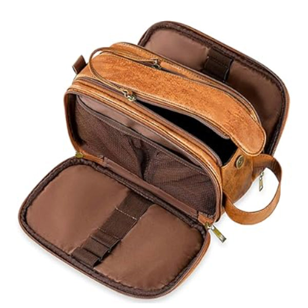 Large Capacity Leather Toiletry Bag