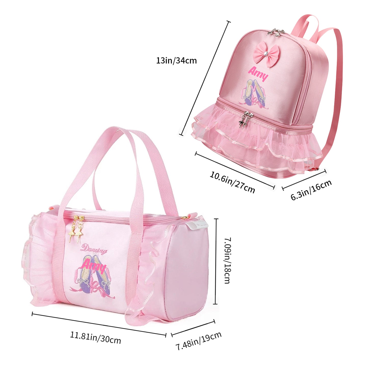 Personalized Girls Dance Ballet Bag, Custom Dance Bag, Large Capacity Fashion Tote Bag