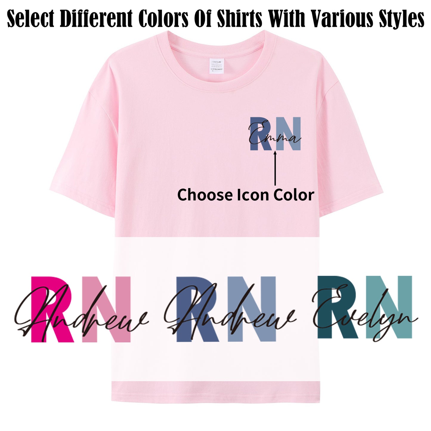 Personalized RN Nurse Shirts for Women, Registered Nurse Shirt