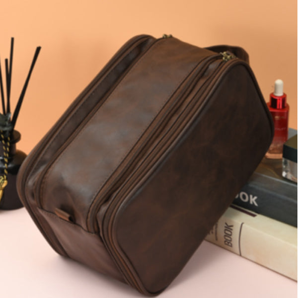 Large Capacity Leather Toiletry Bag