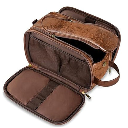 Large Capacity Leather Toiletry Bag