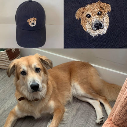 Custom Embroidered Pet Hat Using Pet Photo Personalized Dog Hat